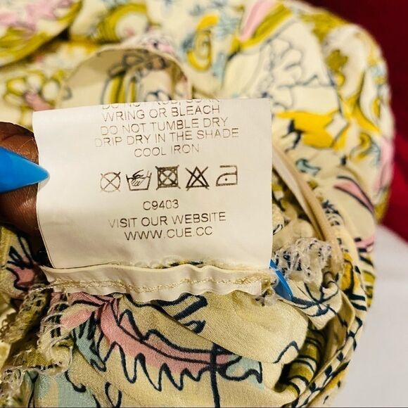 Cue Australia Floral Silk Open Back Dress Size 8 - Picture 9 of 10